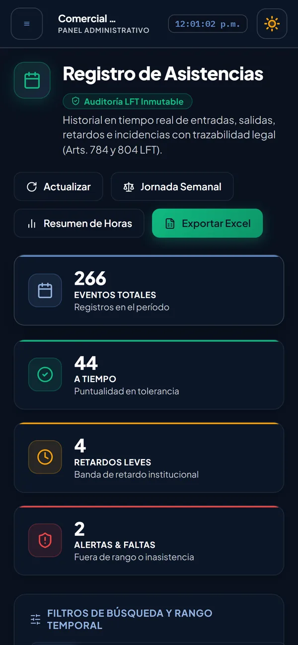 Asistencias en el celular